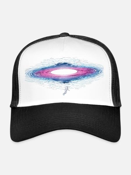 Astronaute avec un trou noir énergétique - Casquette trucker  - blanc/noir - Devant