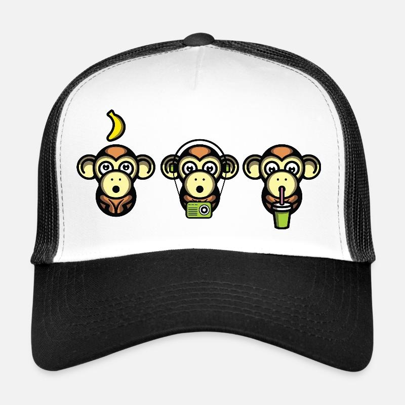 Singes plus sages - Casquette trucker - blanc/noir