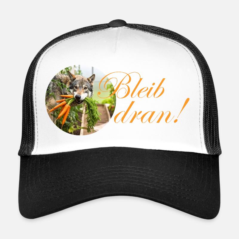 Bleib dran nicht aufgeben durchhalten Hund Husky Trucker Cap