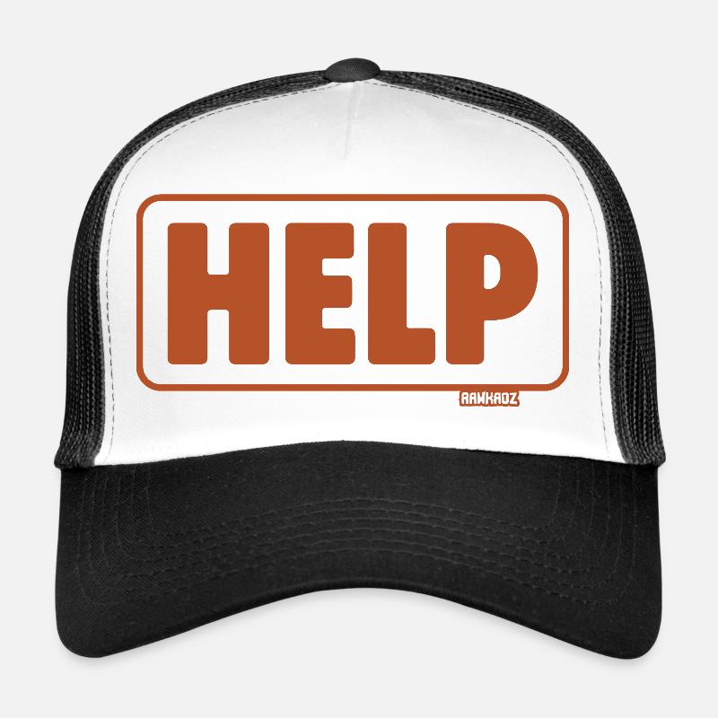 Notruf Schild Retro Design Hilfe Trucker Cap