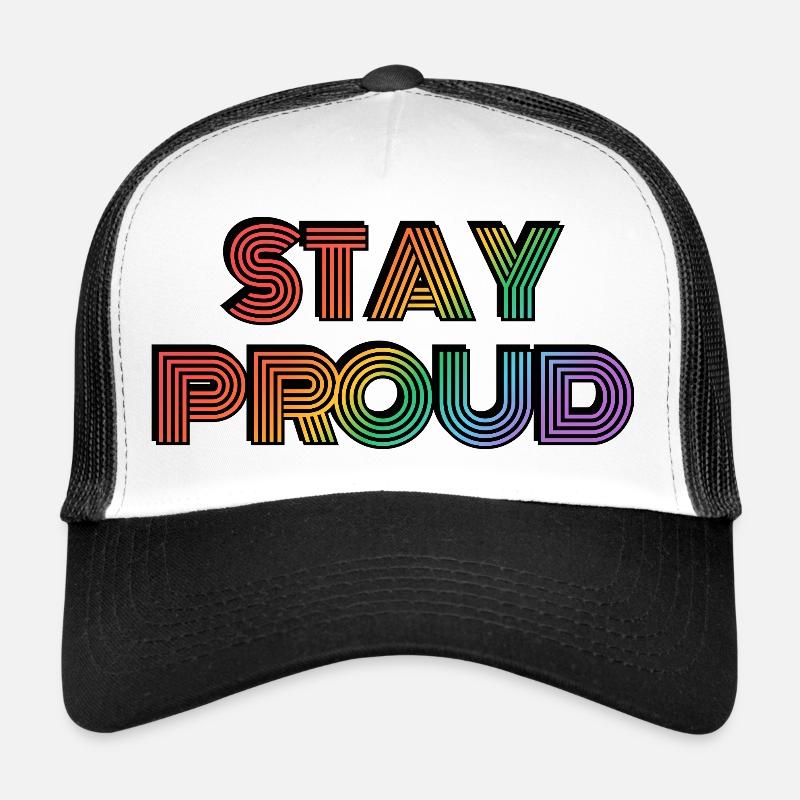 Stay Proud Rainbow Retro-Typ Trucker Cap
