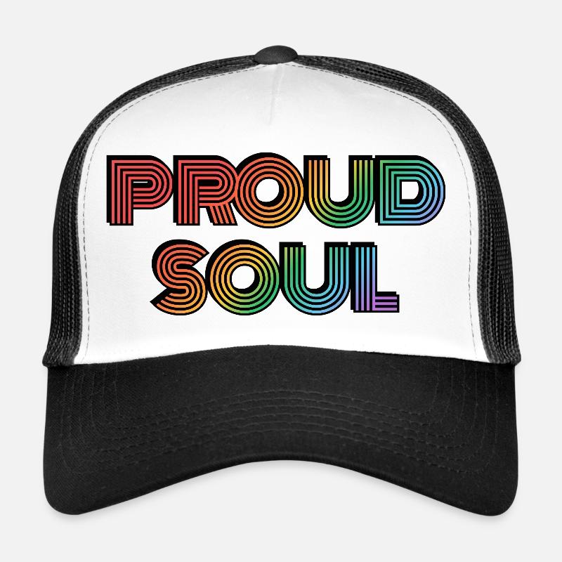 Proud Soul Rainbow Funky Typography Trucker Cap