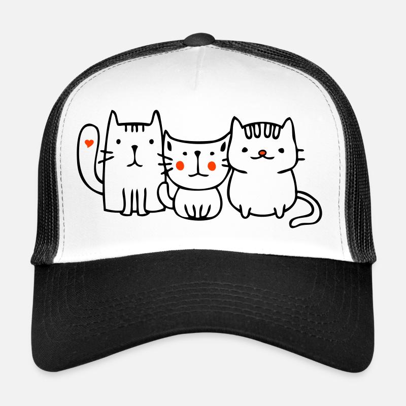 drei kleine Katzen - Trucker Cap - Weiß/Schwarz