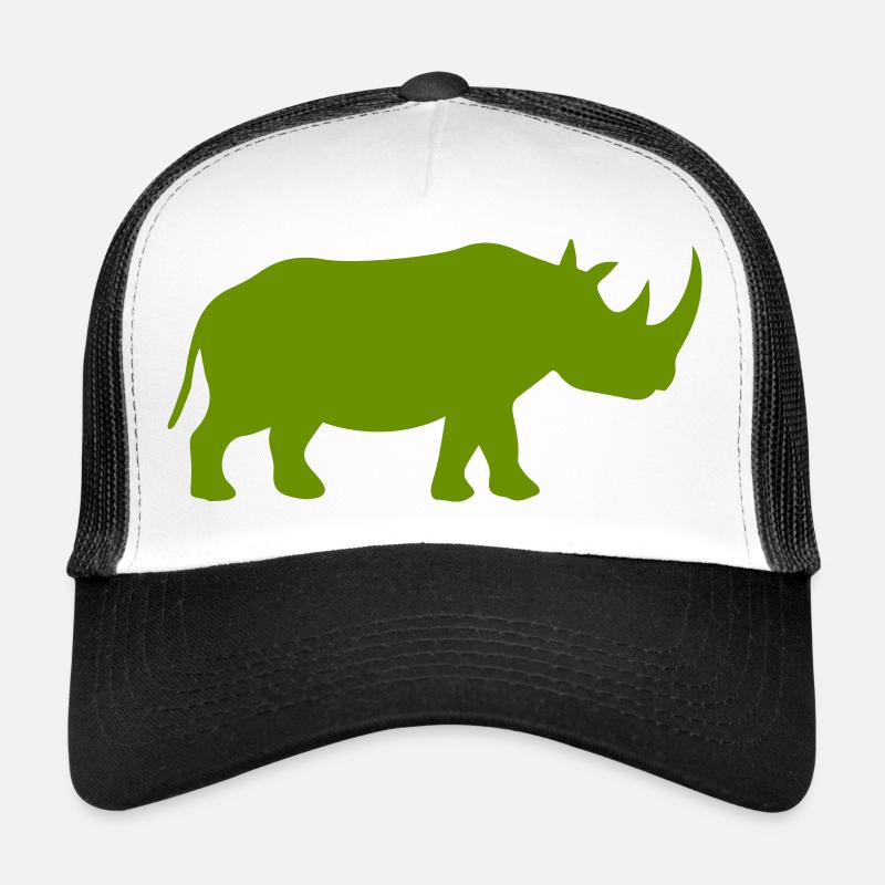 Nashorn Silhouette - Trucker Cap - Weiß/Schwarz