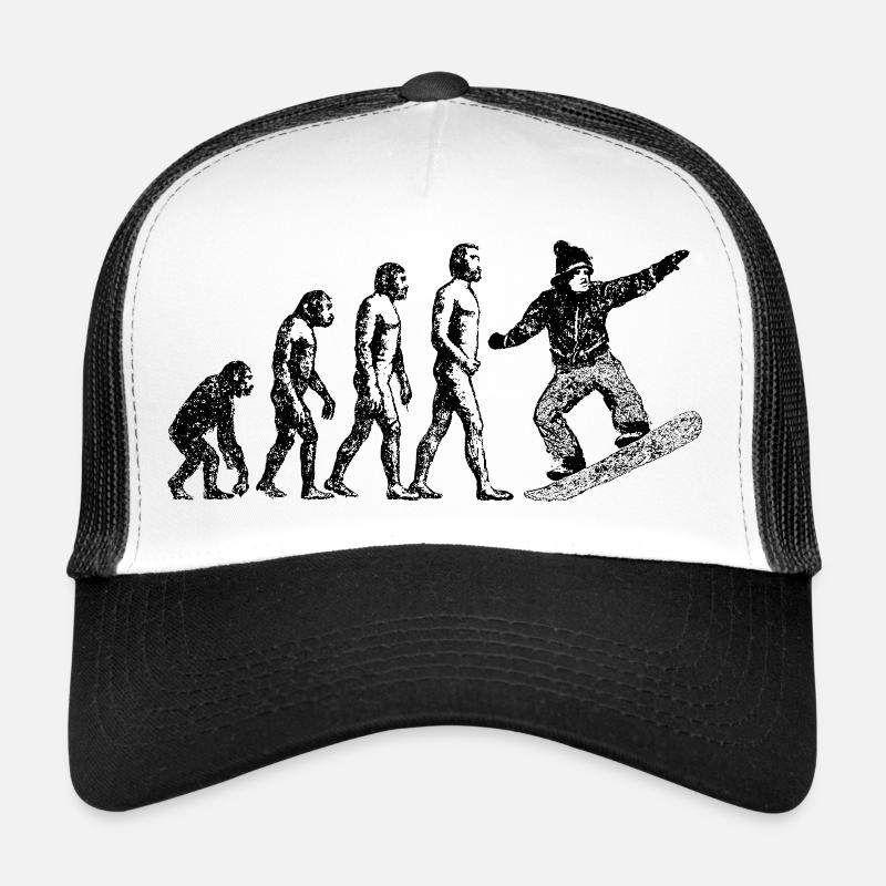 Evolution zum Snowboarder Grunge Design Trucker Cap