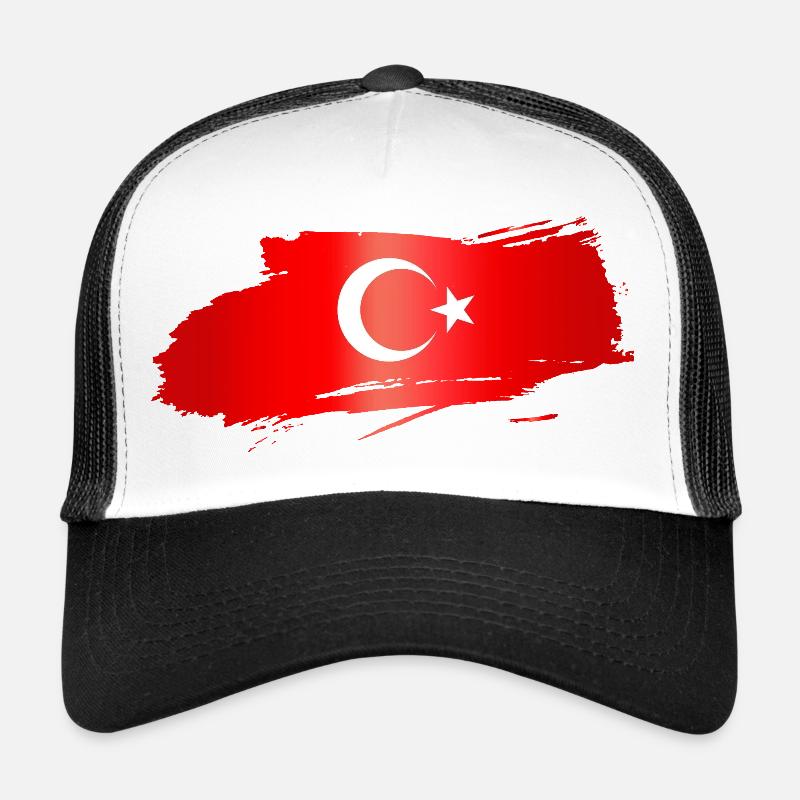 Turkish Flag Brush Stroke Trucker Cap