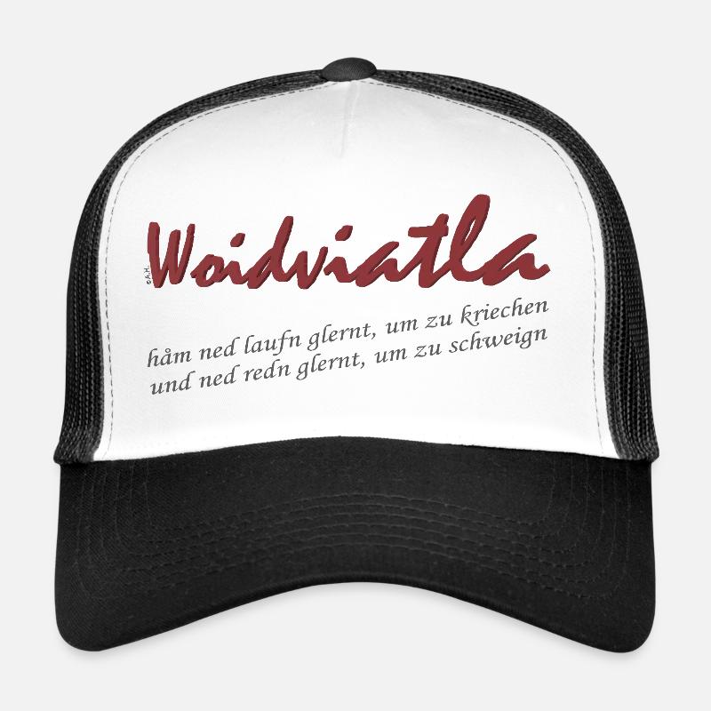 Woidviatla Script Logo - Trucker Cap - white/black