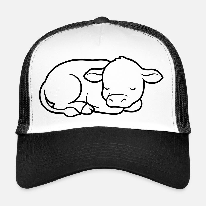 Veau endormi Vache bébé mignon Casquette trucker 