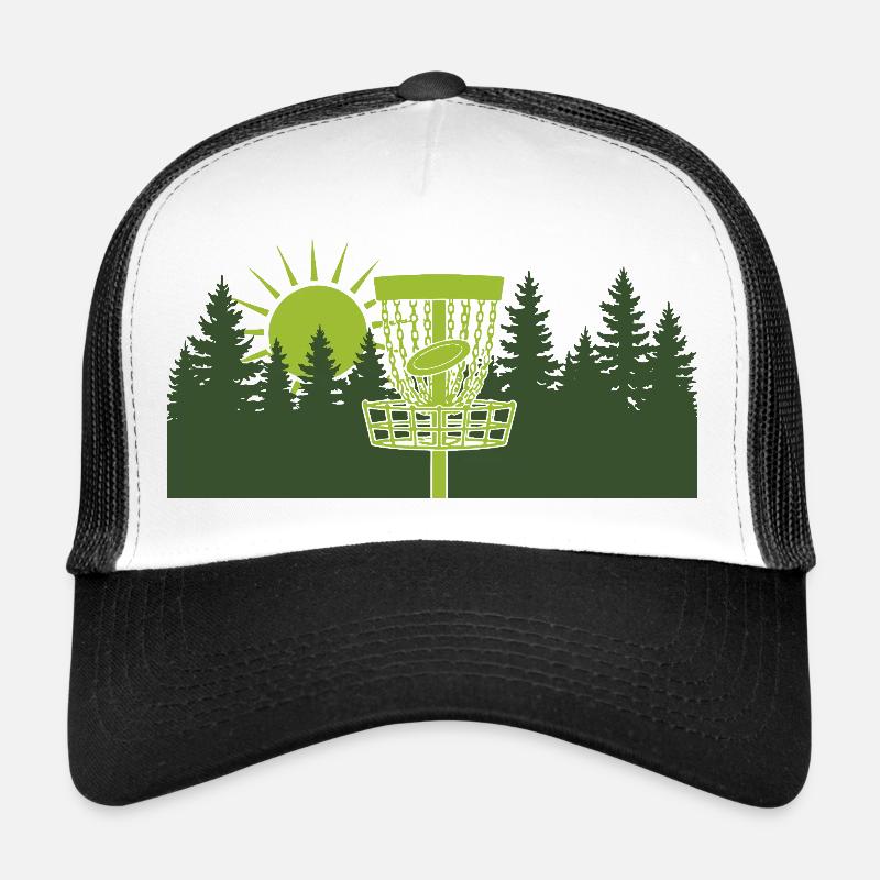 Disc Golf Lever de soleil dans la scène forestière Casquette trucker 