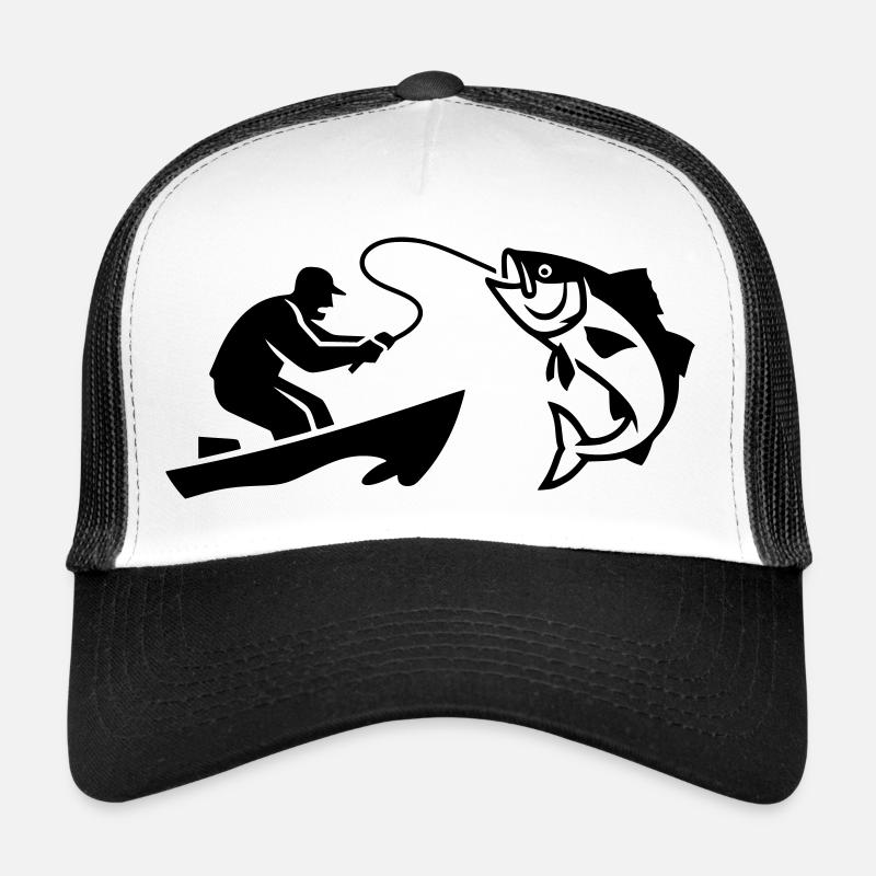 Silhouette de poisson pêcheur bateau Casquette trucker 