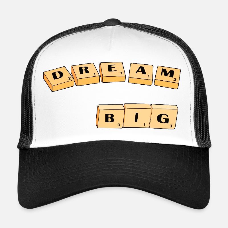 Typographie du Dream Big Block Casquette trucker 