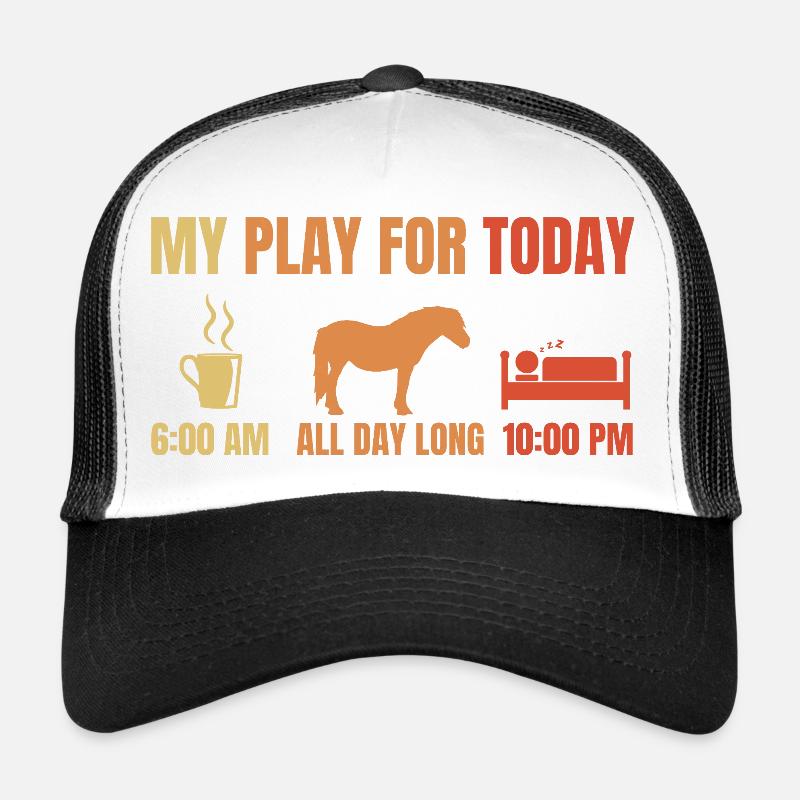 Coffee Horses Sleeping Trucker Cap