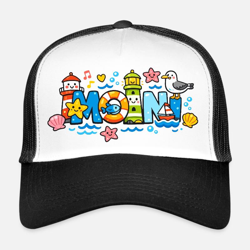 MOIN Möwe Leuchtturm Maritim Bunt Trucker Cap