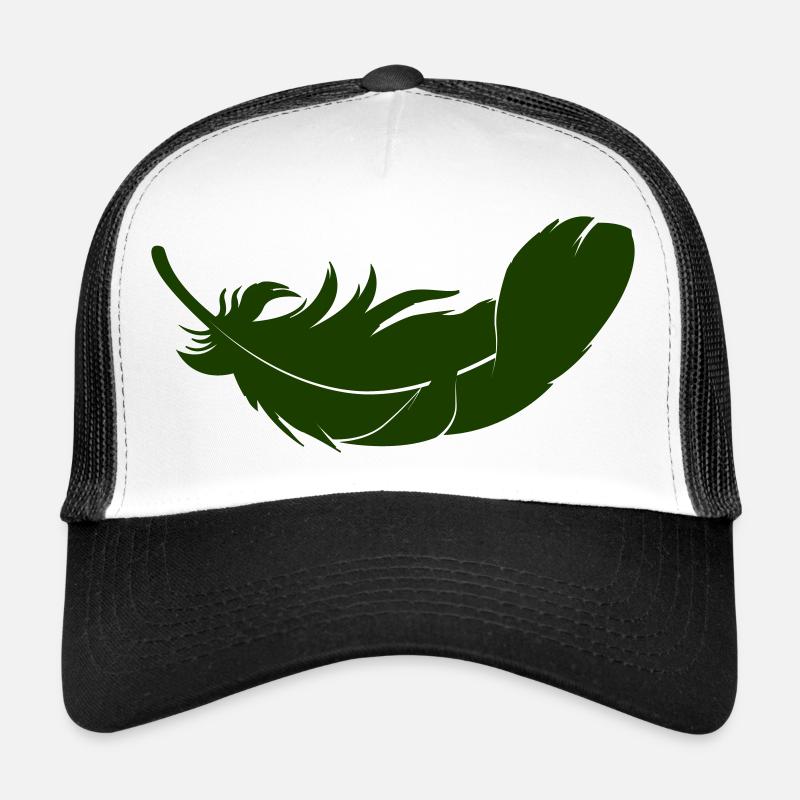 Silhouette de plume verte Casquette trucker 