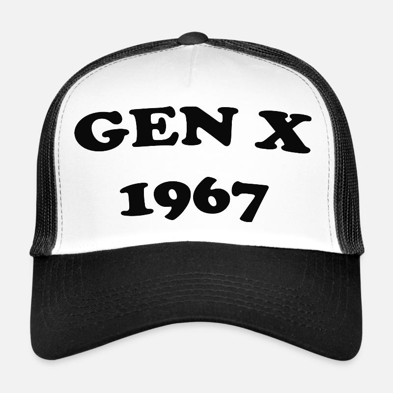Logo rétro Gen X 1967 - Casquette trucker  - blanc/noir