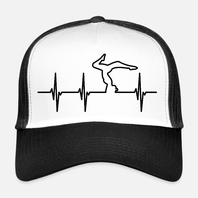 Yoga Pose Pulse Line Trucker Cap