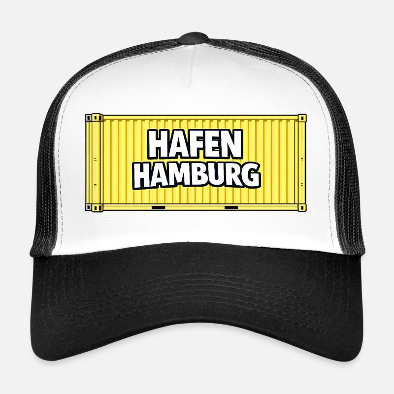 Hafen Hamburg Container gelb Trucker Cap