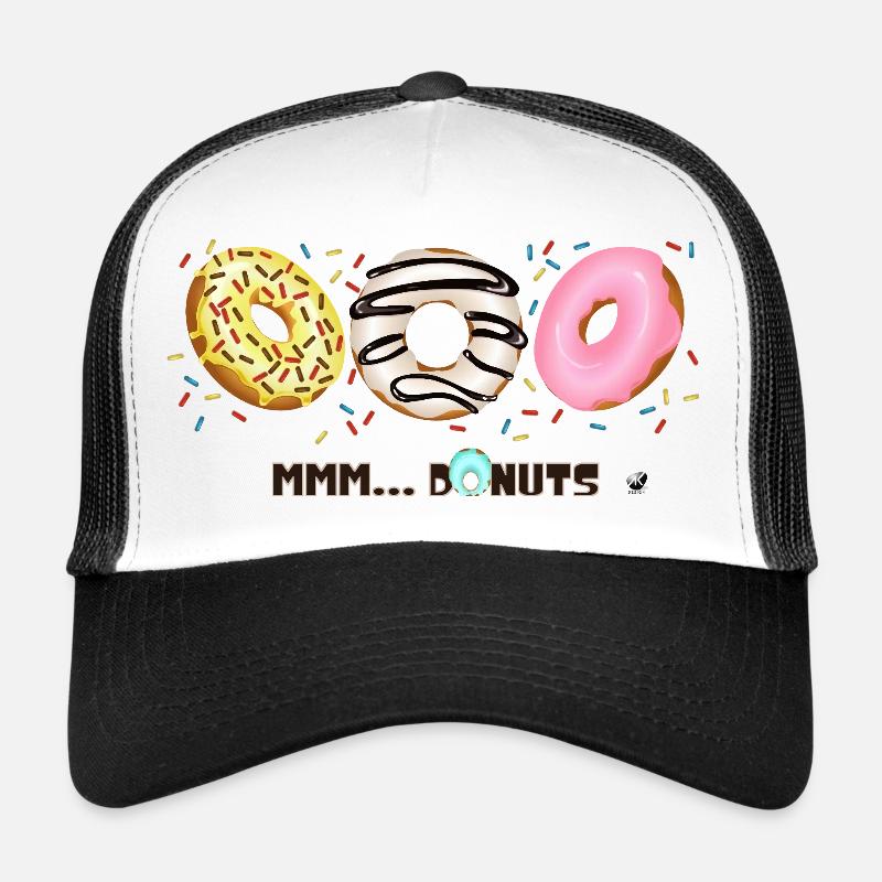 Glazed Donuts with Sprinkles Illustration - Trucker Cap - white/black