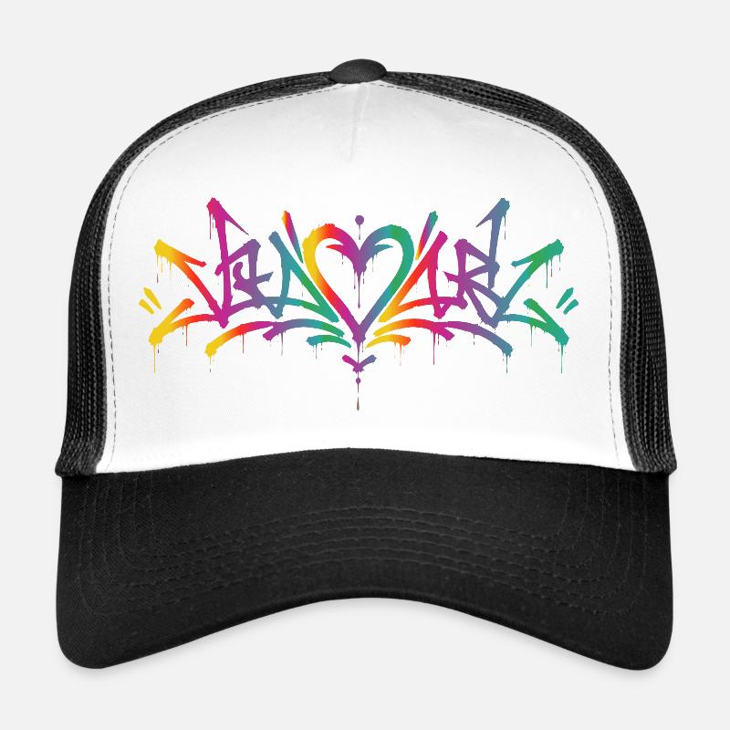 Buntes Love Graffiti Street Art Herz Trucker Cap