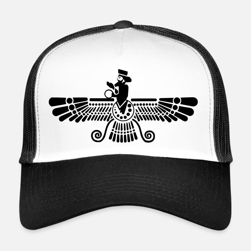 Ash (graumeliert) Farvahar / Zarathustra / Iran Trucker Cap