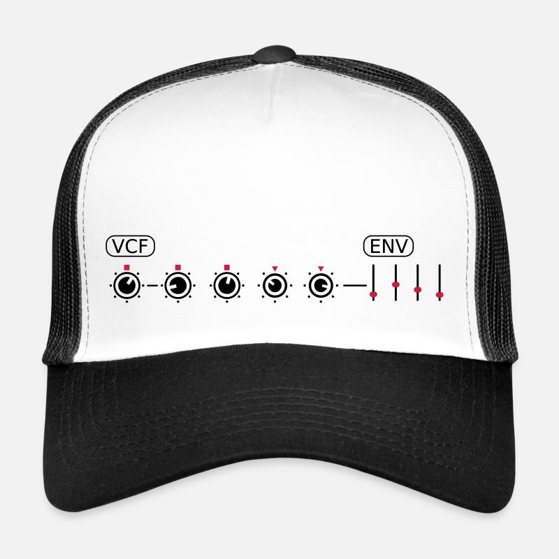 VCF Filter Potis Cutoff Synthesizer Regler analog - Trucker Cap - Weiß/Schwarz