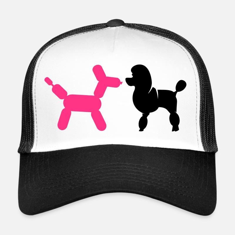 Pudel und Luftballon-Pudel - Trucker Cap - Weiß/Schwarz