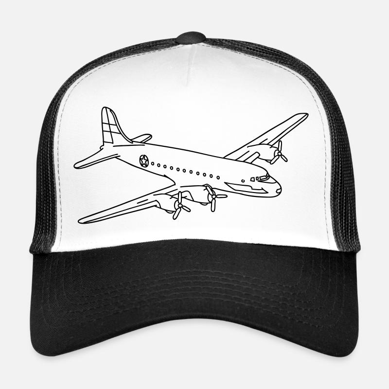 Flugzeug - Trucker Cap - Weiß/Schwarz