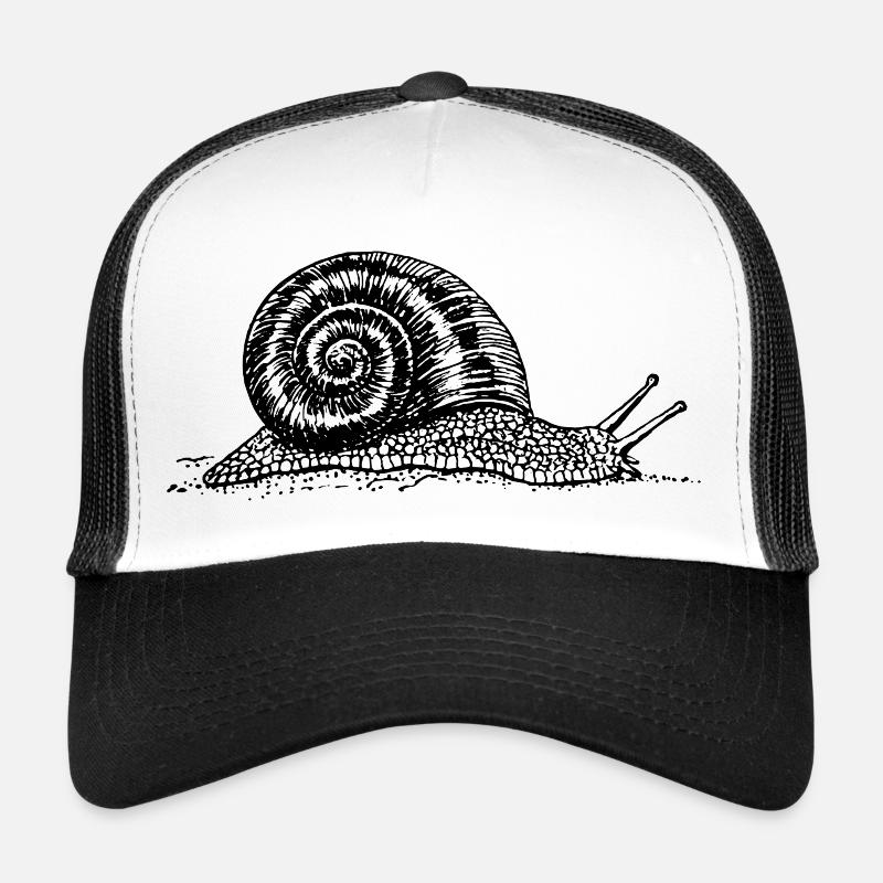 escargot noir et withe - Casquette trucker  - blanc/noir