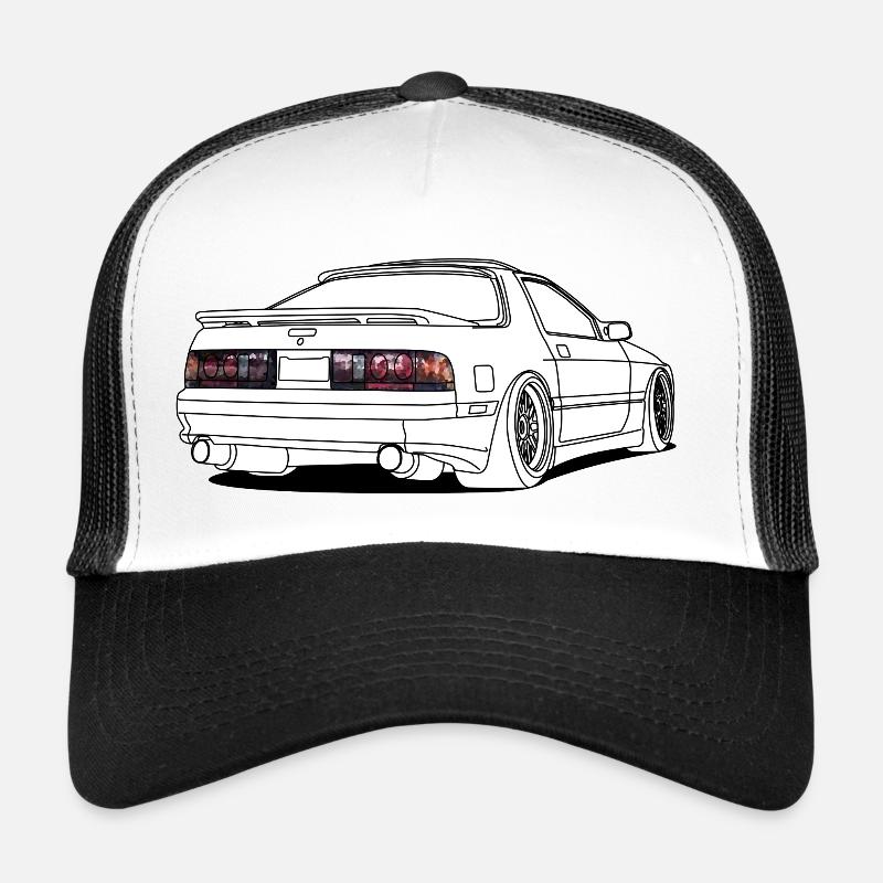old rx7 white - Casquette trucker - blanc/noir