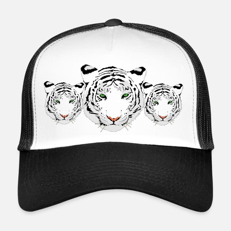 tiger, weiße tiger,tiger trio - Trucker Cap - Weiß/Schwarz