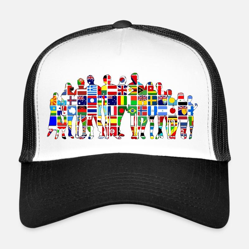 Fahnen der Welt - Trucker Cap - Weiß/Schwarz