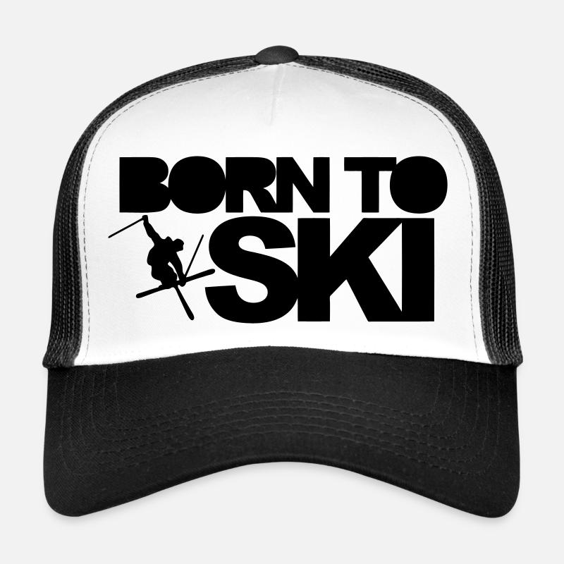 Born To Ski - Trucker Cap - Weiß/Schwarz