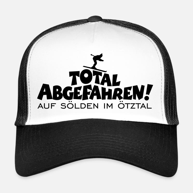 Total Abgefahren auf Sölden im Ötztal Ski - Trucker Cap - Weiß/Schwarz