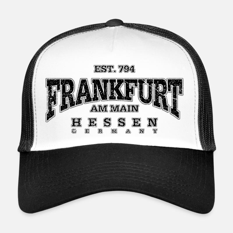 Frankfurt am Main (black oldstyle) - Trucker Cap - Weiß/Schwarz
