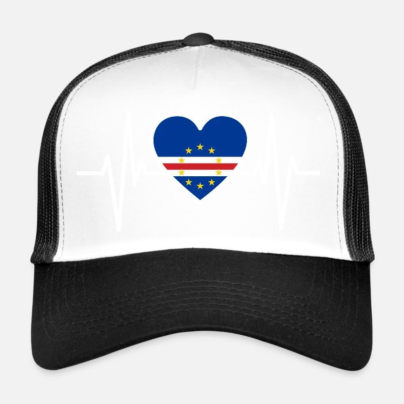 Cap-Vert Cape Verde Cabo Verde Cadeau De Drapeau - Casquette trucker  - blanc/noir