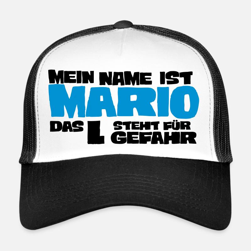 mario - Trucker Cap - Weiß/Schwarz
