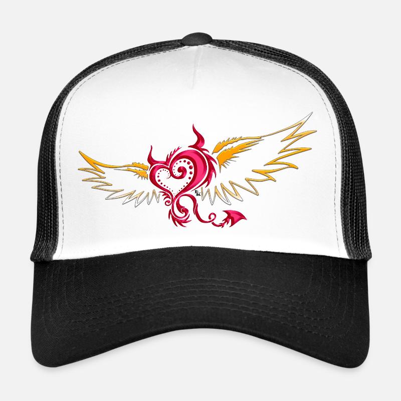 fliegenden Teufel 001 von DK - Trucker Cap - Weiß/Schwarz
