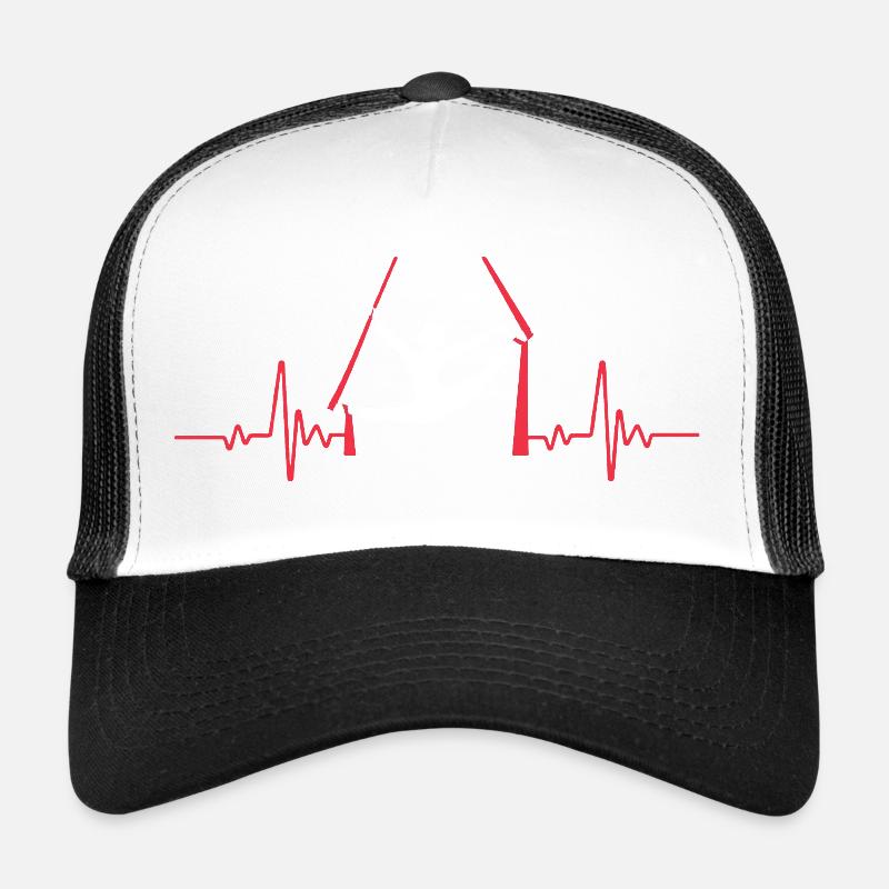 Luftseide in einem Herzschlag-Hemd Trucker Cap