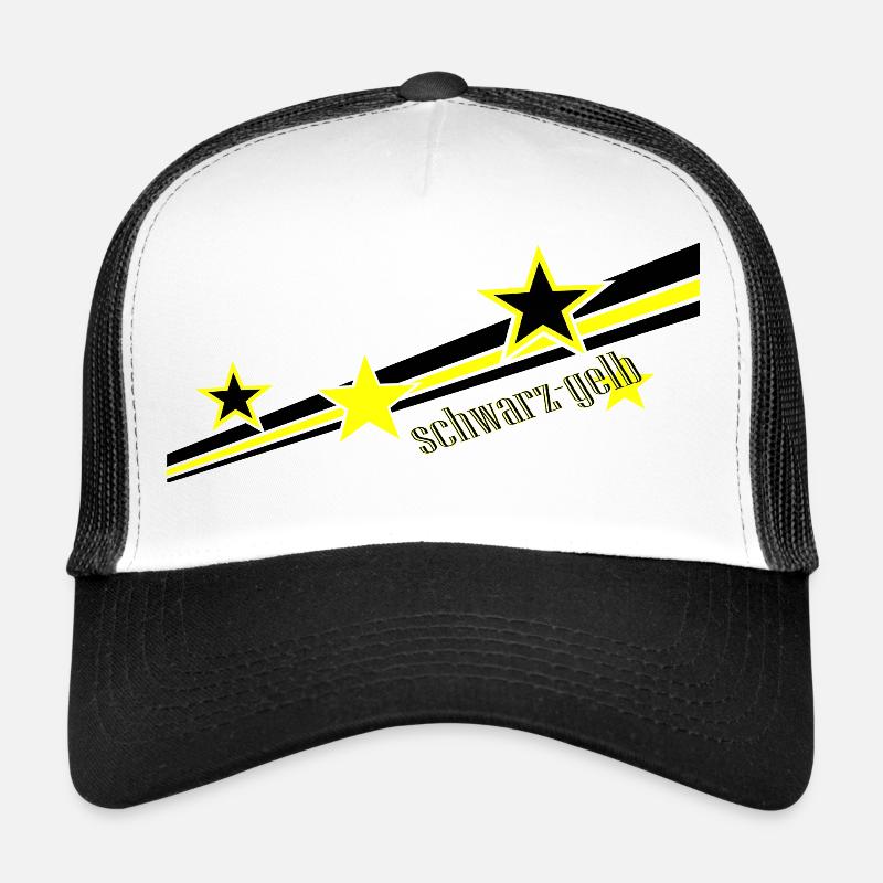 noir jaune - Casquette trucker - blanc/noir