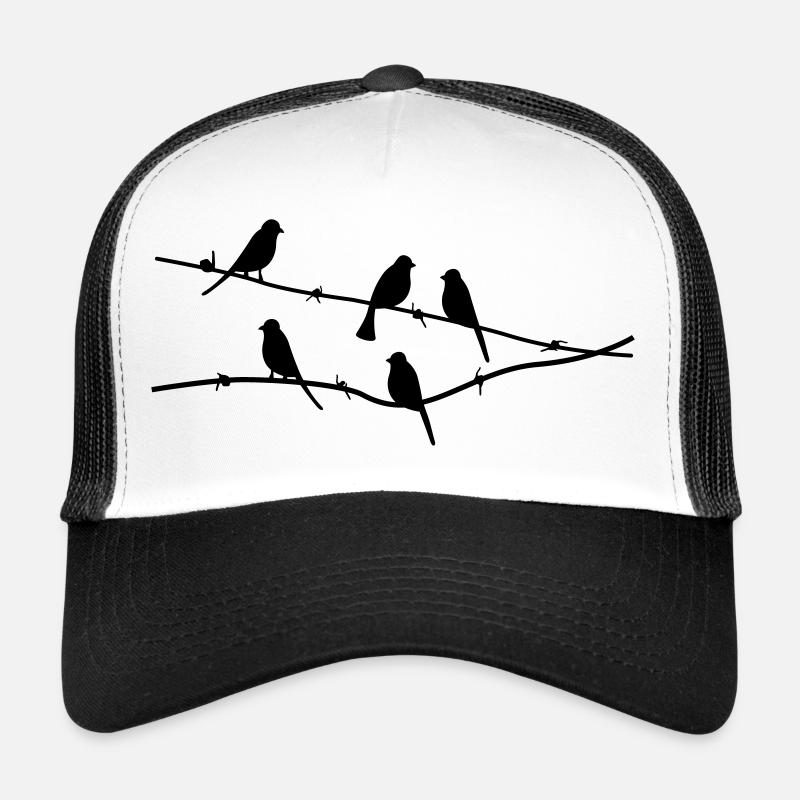 birds Vögel - Trucker Cap - Weiß/Schwarz