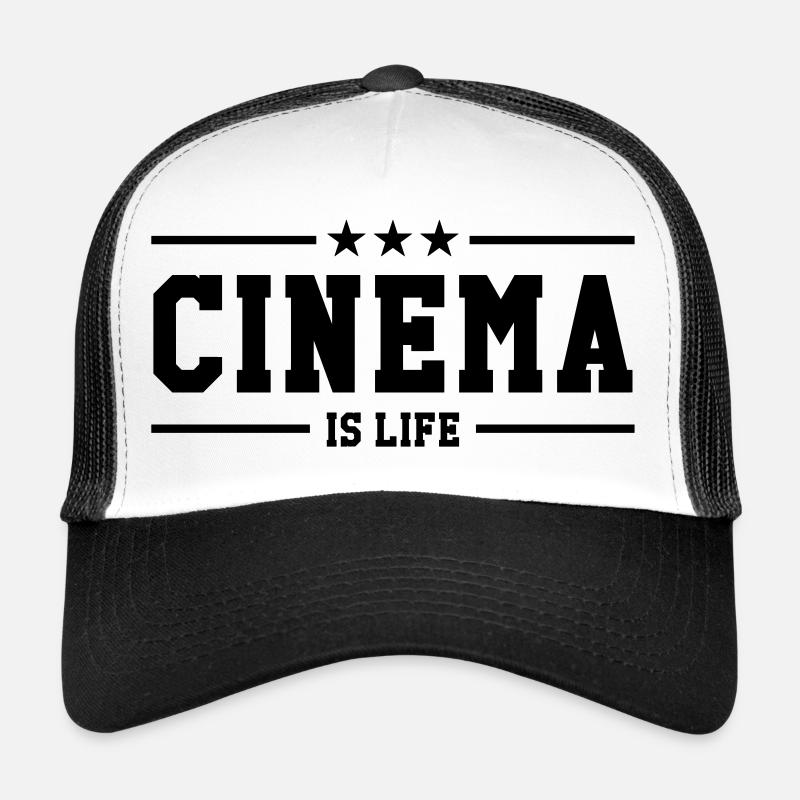 Cinema is life - Trucker Cap - Weiß/Schwarz