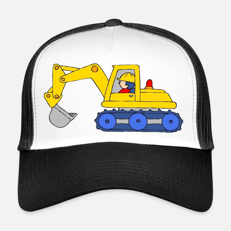 Backhoe Loader - Trucker Cap - white/black