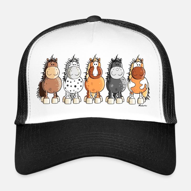 Happy Horses - Trucker Cap - Weiß/Schwarz