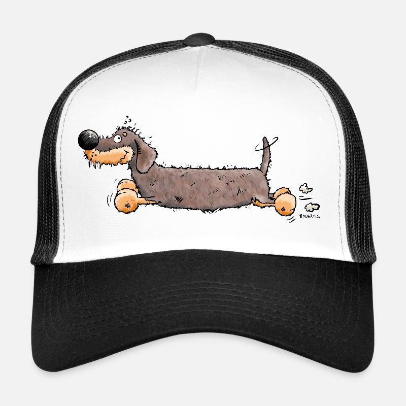 Running Dachshund - Trucker Cap - white/black