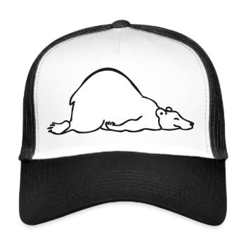 Sleeping bear | Schlafender Bär - Trucker Cap - Weiß/Schwarz - Vorne