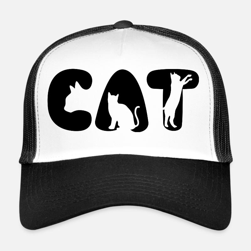 Cat Katze Schrift Spruch - Trucker Cap - Weiß/Schwarz