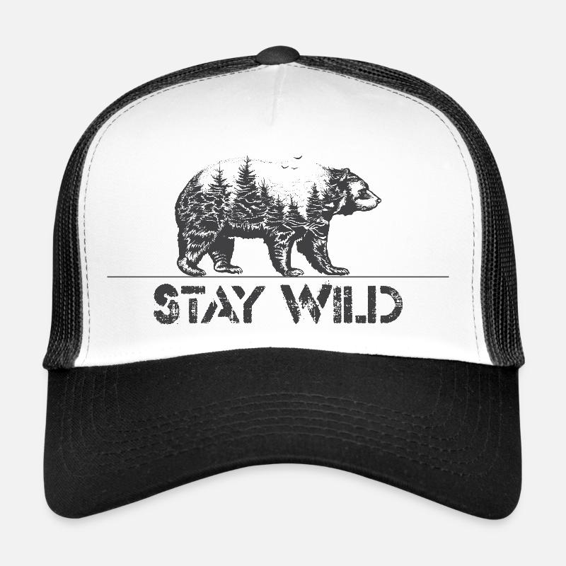Wild Wald Bear - Trucker Cap - Weiß/Schwarz