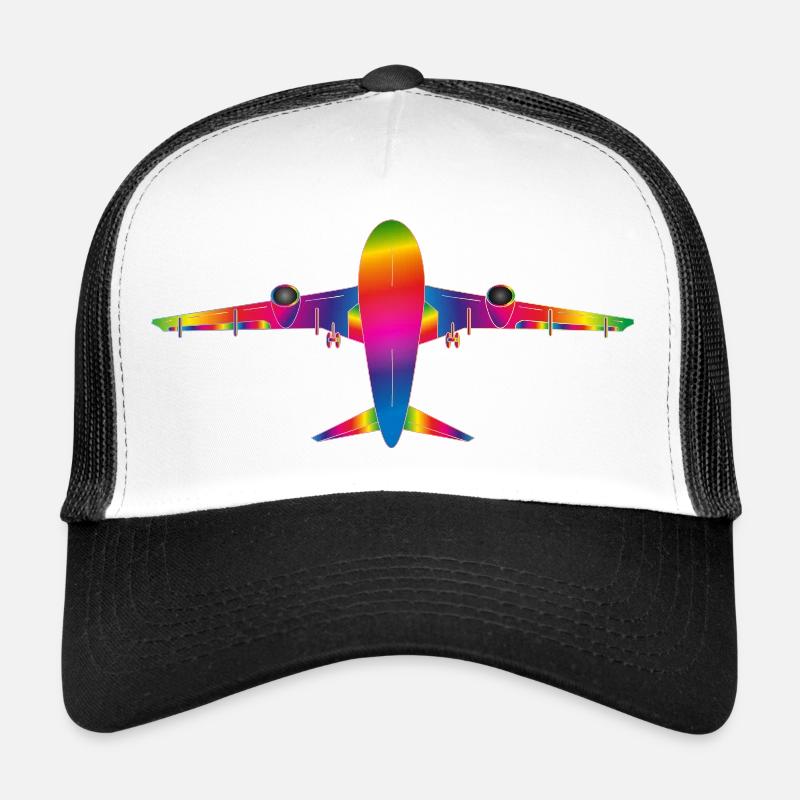 Flugzeug in Regenbogenfarben Trucker Cap