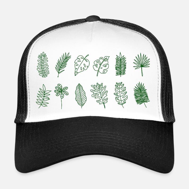 Feuilles de palmier - Casquette trucker  - blanc/noir