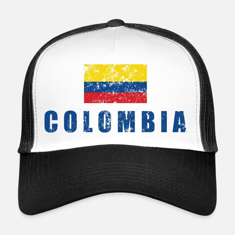 Colombie - Casquette trucker  - blanc/noir